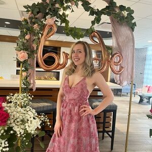 Lulus Feeling Like Forever Rose Jacquard Organza Lace-Up Midi Dress